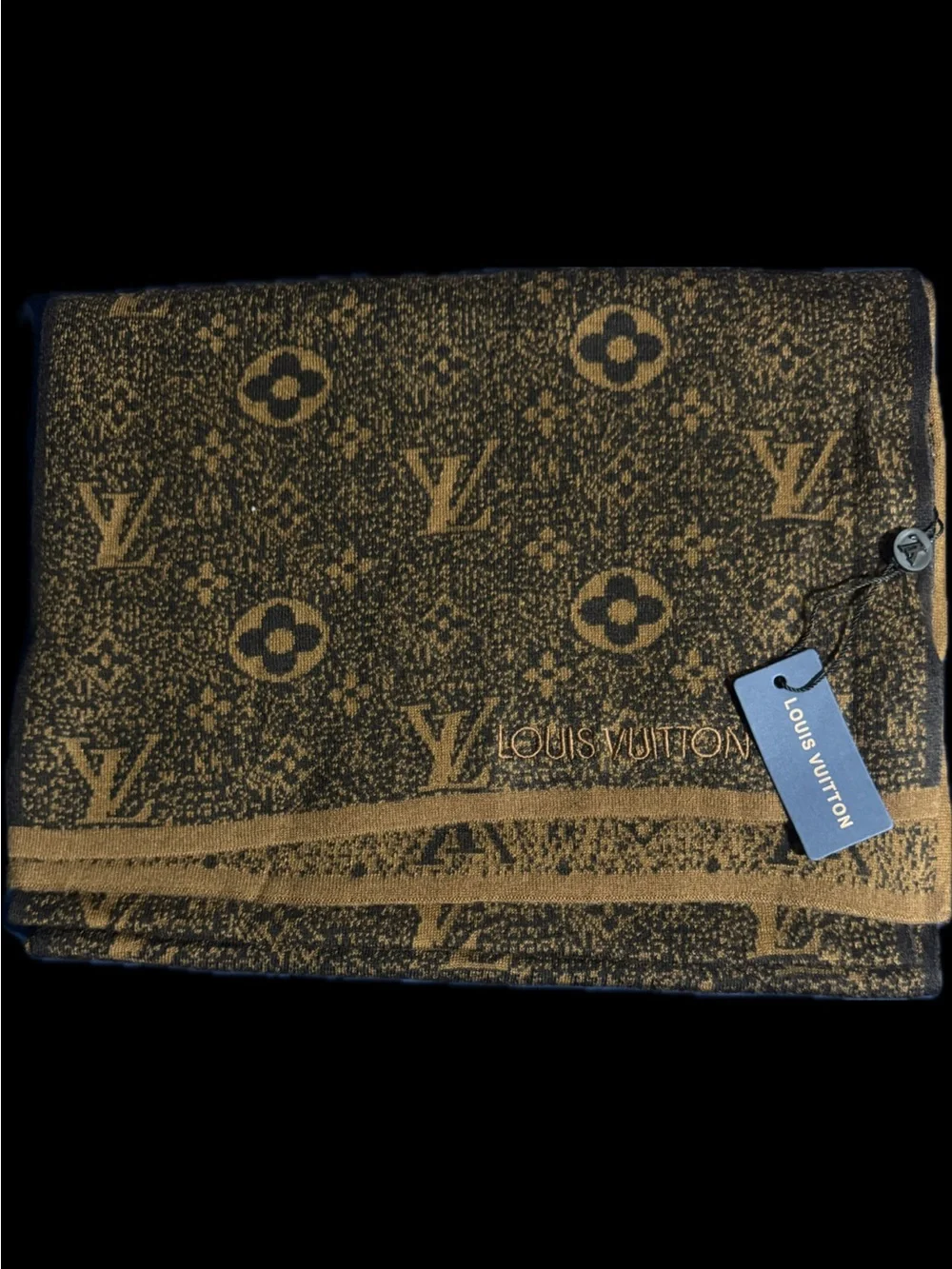 Louis Vuitton Men's Monogram Scarf - Black and Brown